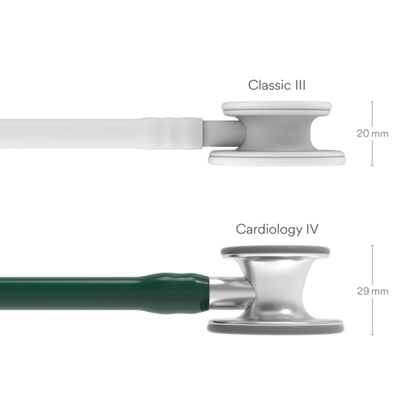 Diagnostic Stethoscope, Standard-Finish Chestpiece, Hunter Green Tube, Stainless Stem and Headset, 27 inch, 6155 - Image 2